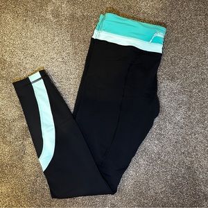 lululemon inspire pants black green VGUC size 10
